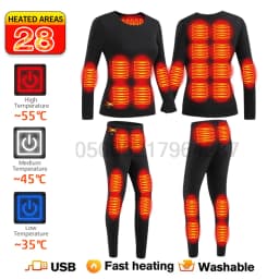 52 Areas New Heated Underwear Winter Thermal Underwear Women Men Heating Jacket Winter Accessories USB Electric Heating Clothes