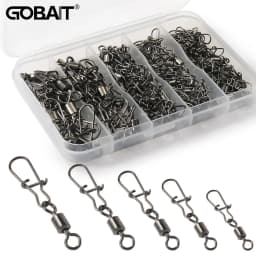 100pcs/box Swivel Snap Connector Pin Rolling Ring Fishing Tackle Buckle Hook Lure Kit Wire Connection 50pcs- 100pcs Bearing Gear