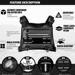 Outdoor Chest Bag For Men Front Rig Pouch Running Vest Phone Holder Tactical Sports Pack Hiking Fishing Molle Camping Backpack