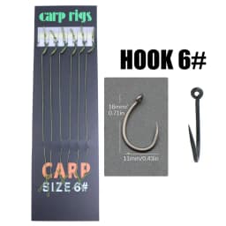 6pcs Carp Fishing Ready Tied Hair Rigs Alloy Steel Carp Fishing Hook Braided Line For Method Feeder Fishing Accessories Tackle
