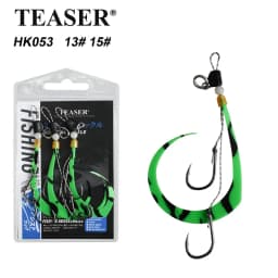 TEASER 3pcs/bag HK053 Luminous Octopus Cuttlefish Jig Head Fishhooks Deep Sea Fishing Soft Squid Silicone Skirt Hooks