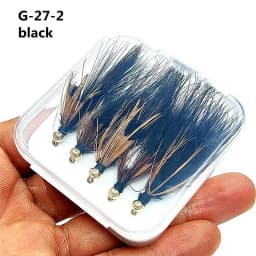 5pcs Woolly Bugger Streamers Fly Fishing Lures Brass Bead Head Black/Olive Brown Tassel - Trout Salmon Trout Perch fly fishing