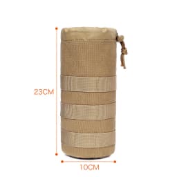 Tactical Molle Water Bottle Bag Outdoor Hiking Camping Drawstring Holder Multifunction Bottle Storage Pouch Pocket