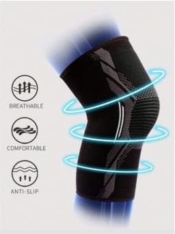 2PCS High-Elastic Compression Knee Sleeves,Breathable Supportive Knee Braces with Reinforced Knee Pad,Gym Sports Knee Support