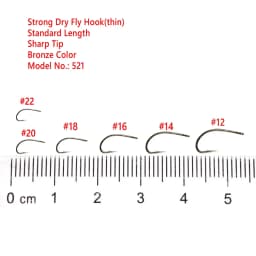 100/200PCS #12 ~ #22 Fly Fishing Dry Fly Hook Standard Wire Bronzed Nymph Curved Hook Small Fly Lures Tying Material