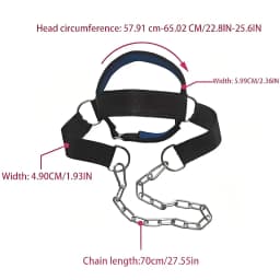 Head Neck Iron ChainTraining Harness Exercise Cervical Spine Strap Adjustable Power Gym Fitness Weight Bearing Cap Socket Device