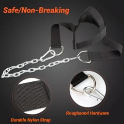 Head Neck Iron ChainTraining Harness Exercise Cervical Spine Strap Adjustable Power Gym Fitness Weight Bearing Cap Socket Device