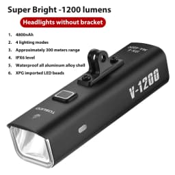 TOSUOD Bicycle Light 1000/1200/1500 Lumen Bike Headlight Power Bank Flashlight Handlebar USB Charging MTB Road Highlight