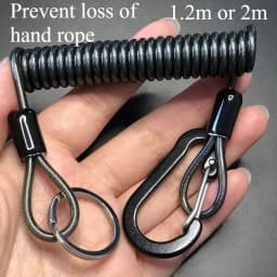 Lost Rope 1.2m/2m Elastic Roll Key Hanging Rope Steel Wire Spring Rope Fishing Roll Hanging Rope Fishing Hanging Rope