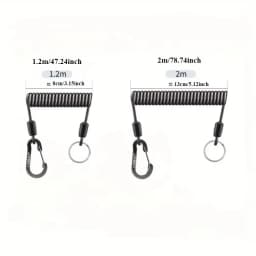 Lost Rope 1.2m/2m Elastic Roll Key Hanging Rope Steel Wire Spring Rope Fishing Roll Hanging Rope Fishing Hanging Rope