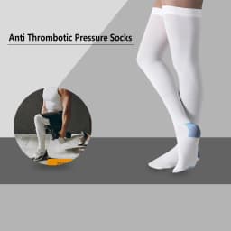 1Pair Ted Hose Thigh High Anti Embolism Compression Stockings for Women Men, Surgical Compression Stockings, 15-21 MmHg