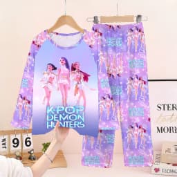 New Spring Pijamas Long Sleeve Print Cartoon Hunter Pajamas Set Kids Boys Girls Sleepwear Nightwear Homewear Clothes Set