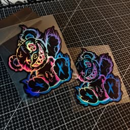 1PC Holographic Scary Bear Waterproof Vinyl Sticker For Car Motorcycle Helmet Laptop Decor Decal