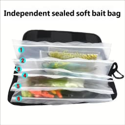 Luya Fake Bait Bag Soft Bait Bag PVC Inner Bag Partition Waterproof Storage Bag Fishing Sorting Accessories Storage Bag