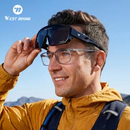 WEST BIKING Polarized Cycling Glasses Fit Over Myopic Sunglasses HD Large Frame Fishing Driving Goggles MTB Road Bike Eyewear
