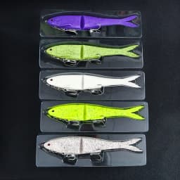 LUREGO 22cm 2-Section Premium Soft Bait - Designed for Both Swimming & Lure Fishing, Includes Double Hooks
