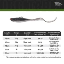 Curly Tail Grub Soft Plastic Lures for Bass, Trout & Panfish, Finesse Ribbon Tail Swimbait for Freshwater Fishing