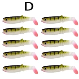 Ackibbik 10pcs Silicone Soft Bait Paddle Tail Swimbait 8cm Artificial Fishing Lure for Walleye Bass Pike Tackle T-Tail Swimbait