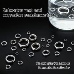 9KM 50Pcs Stainless Steel Fishing Split Rings, Heavy Duty Lure Connector Rings for Saltwater Terminal Tackle