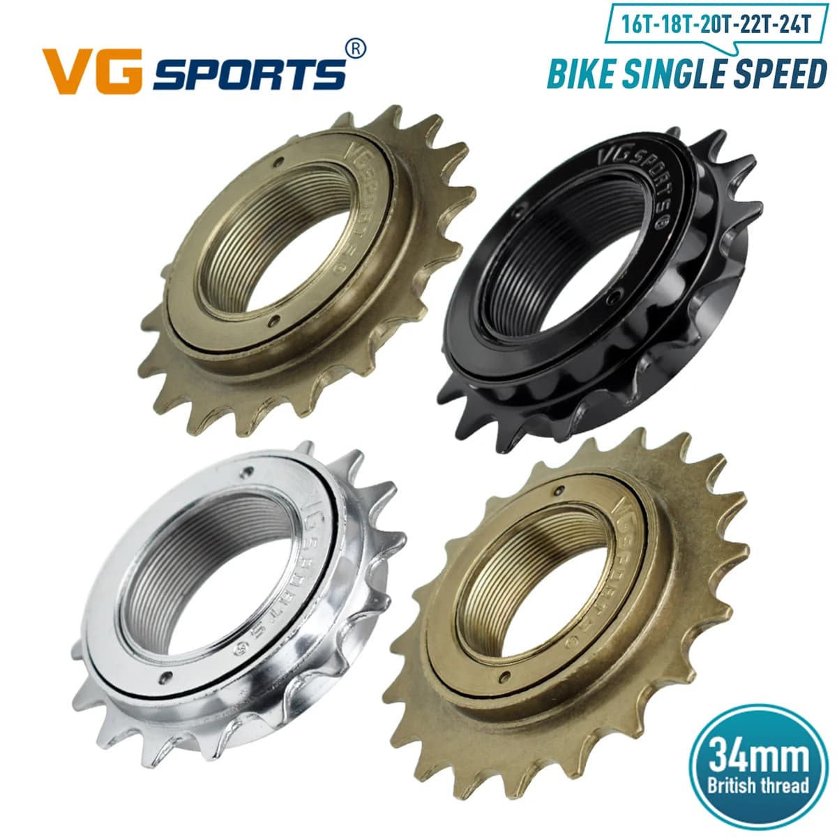 1pc 16T 18T 20T 22T 24T Single Speed Bike Freewheel Compatible With Threaded Freehub Replacement Bike Parts Bicycle Accessories