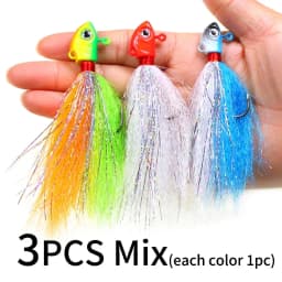 10g 15g 20g Fishing Jig Head Lure Hook with Flasher Striped Bass/Freshwater/Saltwater Fishing Fast Sinking Artificial Bait