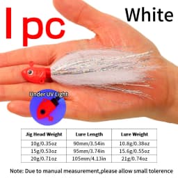 10g 15g 20g Fishing Jig Head Lure Hook with Flasher Striped Bass/Freshwater/Saltwater Fishing Fast Sinking Artificial Bait