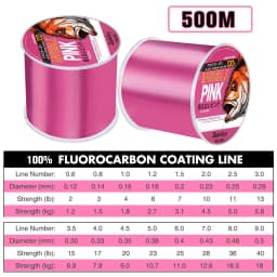 ZUKIBO Pink Fluorocarbon Coating Fishing Line 350M 200M Fluorocarbon Leader Monofilament Fishing Line Carp Fishing Sinking Line