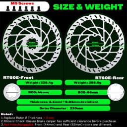 BUCKLOS 2.3MM E-Bike Brake Disc 220MM Electric Bicycle Rotor 140/160/180/203MM Dirt Bike Disc Brake Rotor For Surron Segway Tala