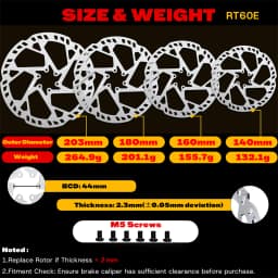 BUCKLOS 2.3MM E-Bike Brake Disc 220MM Electric Bicycle Rotor 140/160/180/203MM Dirt Bike Disc Brake Rotor For Surron Segway Tala
