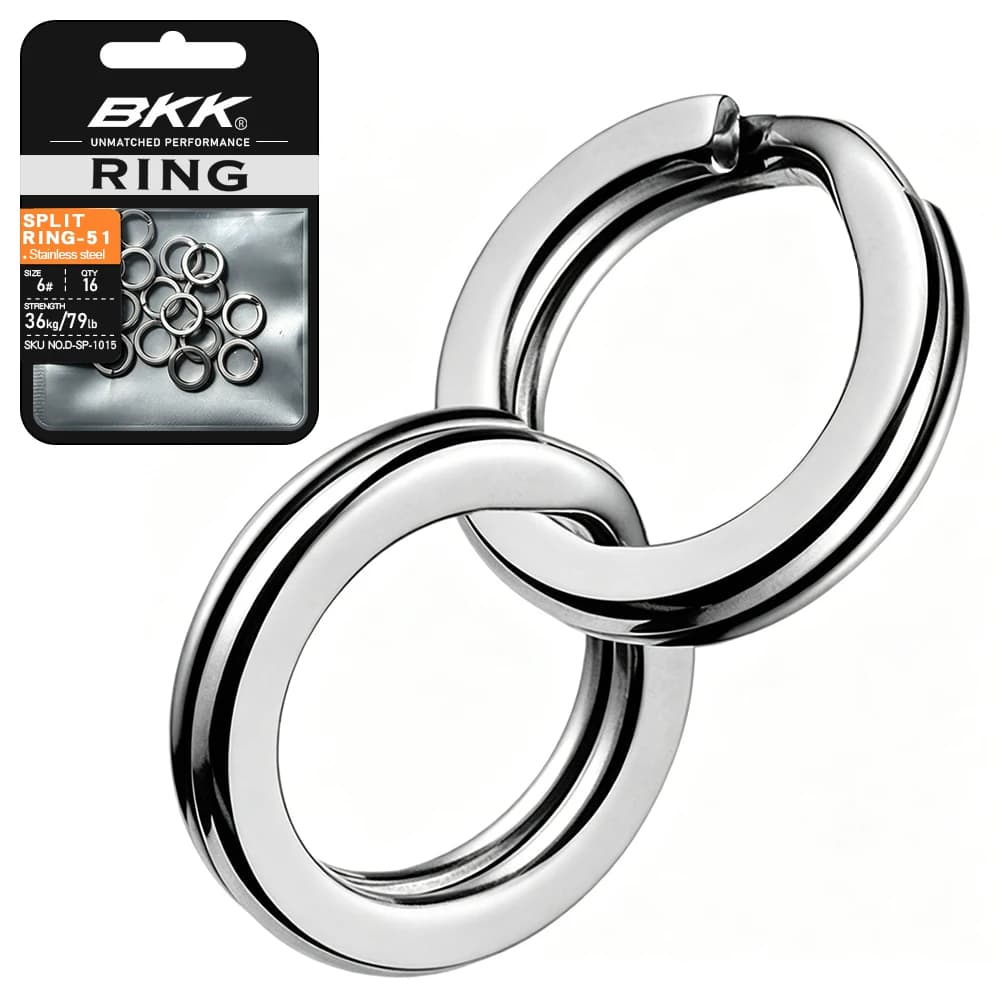 BKK Fishing Split Rings High Strength Stainless Steel Double Loop Saltwater Freshwater