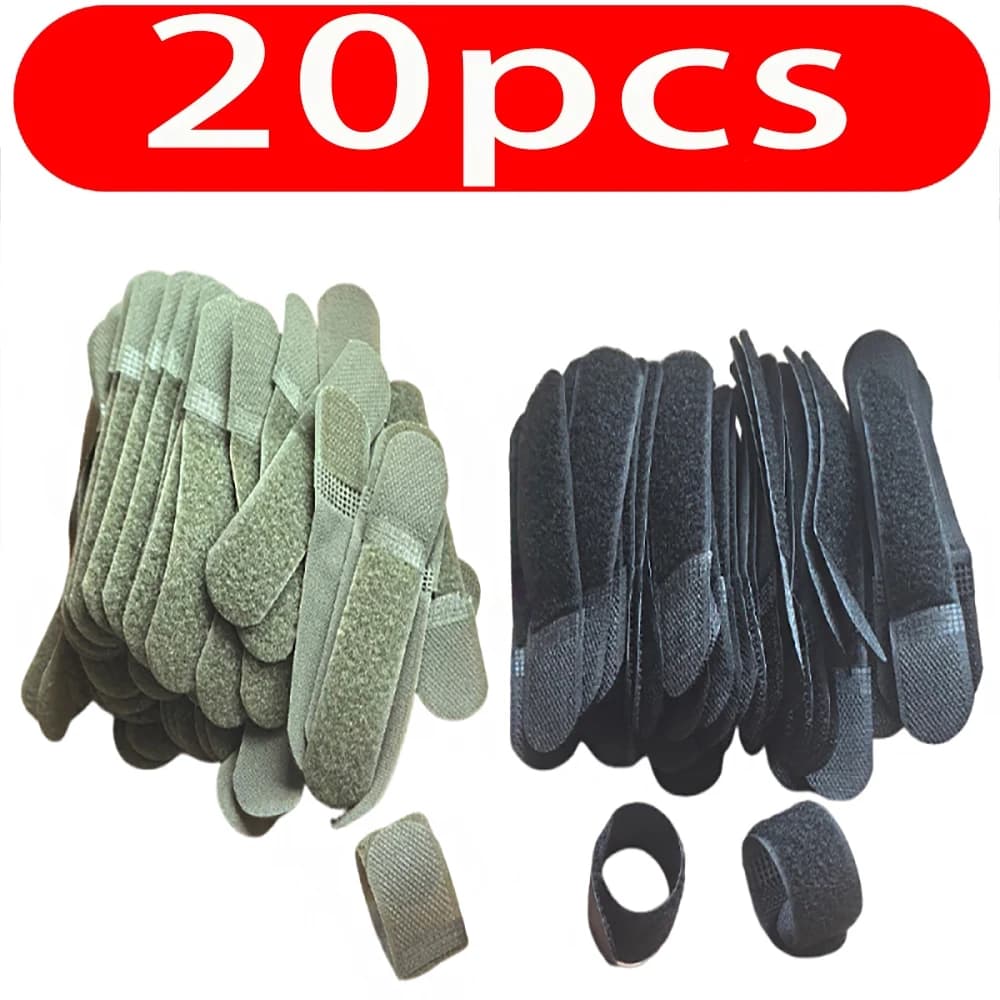20Pcs 12cm Tactical Fastening Binding Strap Hook & Loop Reusable Strap Molle Nylon Straps for Outdoor Bag Clothes Shoes Backpack