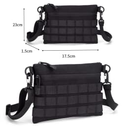 Tactical MOLLE Crossbody Bag 600D Nylon EDC Sling Shoulder Bag with Modular Webbing for Outdoor Hiking Daily Travel