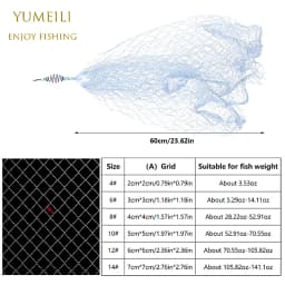 YUMEILI 5pcs Fish Binding Net, Hook Free Adhesive Net, New Fishing Method, Transparent White Mesh Small Fishing Net