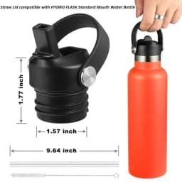 Straw Lid for Hydroflask Lid with Straw for Hydro Flask 18 21 24 oz Standard Mouth Replacement Sport Water Bottle Cap W/ Handle