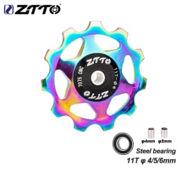 ZTTO 11T 13T MTB Bicycle Rear Derailleur Jockey Wheel Steel Bearing Pulley AL7075 CNC Road Bike Guide Roller Idler 4mm 5mm 6mm