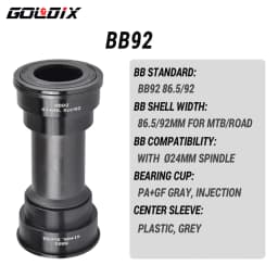 GOLDIX BB68 BB92 Bike Bottom Bracket Adapter Screw‑In & Press‑Fit 68/73mm Frame Shell 24mm Crank Axle MTB Road Bicycle Bottom Br