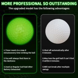 Caiton Glow Golf Balls for Night Sports,Tournament Fluorescent Glowing in The Dark Golf Ball,Long Lasting Bright Luminous Balls
