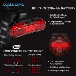 Bicycle Tail Light Bike Rear Light USB Rechargeable Waterproof Night Riding Safety Warning Taillight MTB Cycling Accessories 