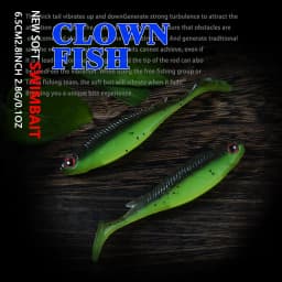 SUNMILE 2025 New Soft Bait 6.5CM Swimbait for Bass Pike Zander Snook Perch Fishing Lures with 3D EYES JIG Head Rig Soft Lure