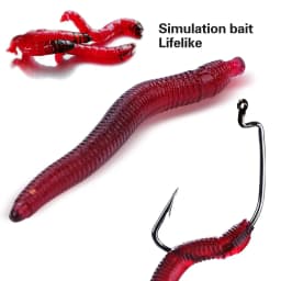 Sougayilang Fishing Lures Lifelike Fishy Smell Red Soft Lures Simulation Luminous Worms Artificial Fishing Lure Fishing Tackle