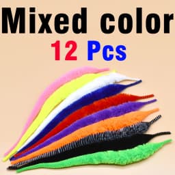 MNFT 12Pcs Mangum Dragon Tails Pike Muskie Steelhead Fly Tying Lure Saltwater Baitfish Fly Snake Wigle Tail Material Soft Worms