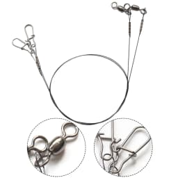Fishing Line 30cm 35cm 14/18KG Titanium Anti Bite Leader Line With Swivel Duo-Lock Snap For Predatory Fish Lines Parts