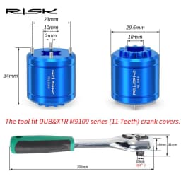 RISK Bike 2-in-1 Crank Cover Removal Tool Bicycle Crankset Cap Remover Extractor Installation Tools For DUB 11T XTR M9100