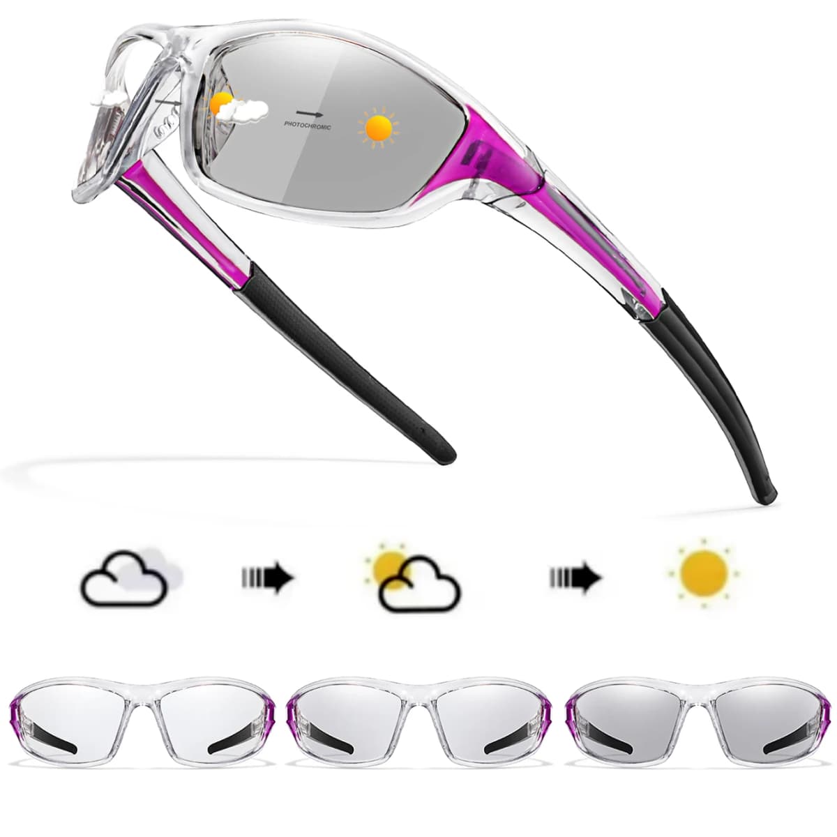 New Style Photochromic Cycling Eyewear Men Women MTB Bike Running Fishing Glasses Comfortable Brand Bicycle Goggles UV400