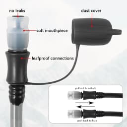 1.5L~3.0L water pipe, one click quick release outdoor water bag, foldable with multiple color options