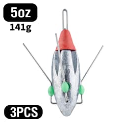 3Pcs Sputnik Fishing Sinker 3oz-8oz Surf Fishing Weight with Glow Bead Fast Sinking Casting Sinkers Catfish Beach Spider Weights