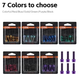 6pcs/set Bicycle Handlebar Screws M5 18mm Titanium Plated Colorful Stainless Steel MTB Road Bike Stem Bolts Cycling Parts