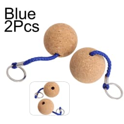 2 Pcs 50mm Floating Cork Ball Key Ring Sailing Boat Float Buoyant Rope Ultraweight Wooden Keychain Keyring Kayak Accessories