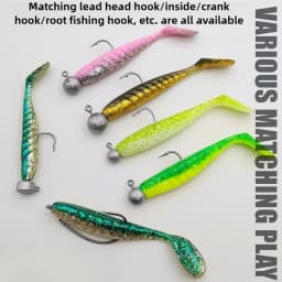 12/16/20pcs Paddle T Tail Soft Bait Swing Wobbler Vibration Swimbait Soft Fishing Lure Swim As Minnow for Bass Pesca