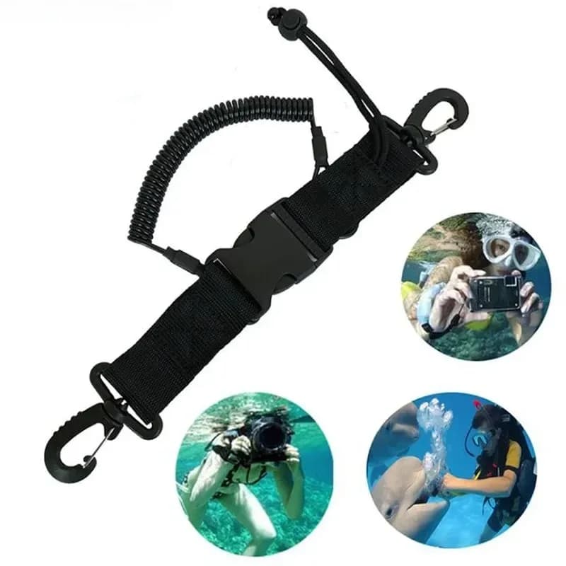 1PC Scuba Diving Dive Canoe Camera Lanyard with Quick Release Buckle and Clips for Under Kayaking Swimming Sports Accessories